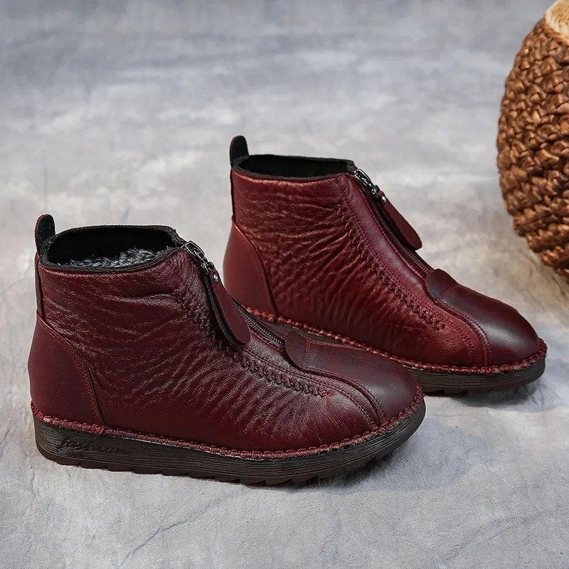 Bottines antidérapantes en cuir véritable : élégance et sécurité au quotidien