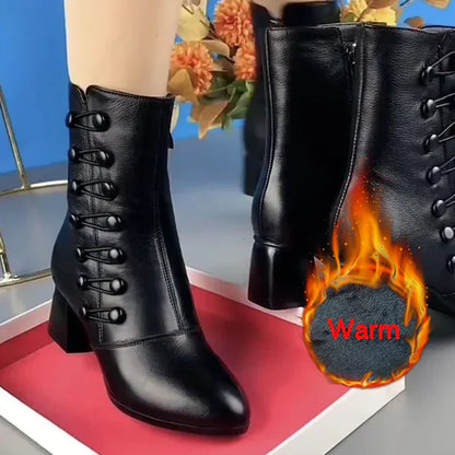 Bottines en cuir ultra-confortables avec fermeture éclair latérale