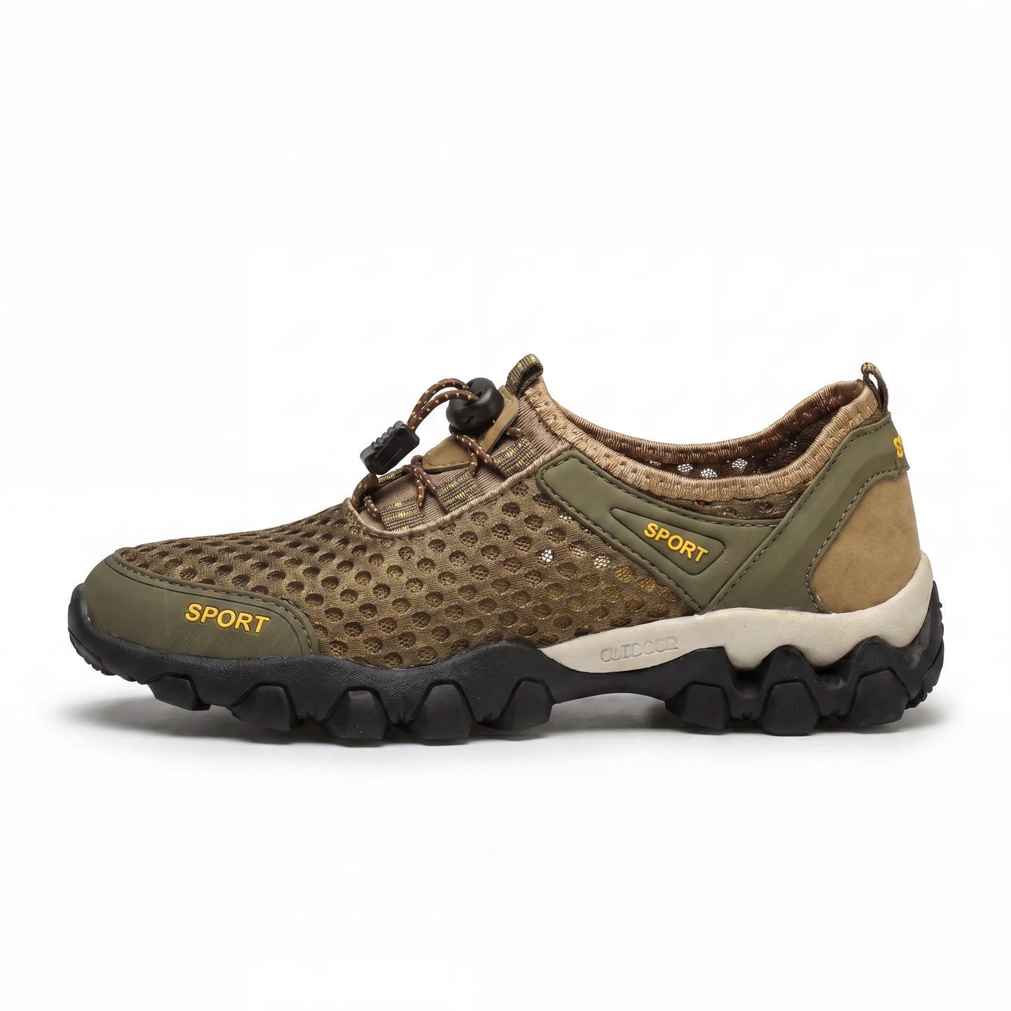 Orthopedic hiking shoes with quick-dry feature