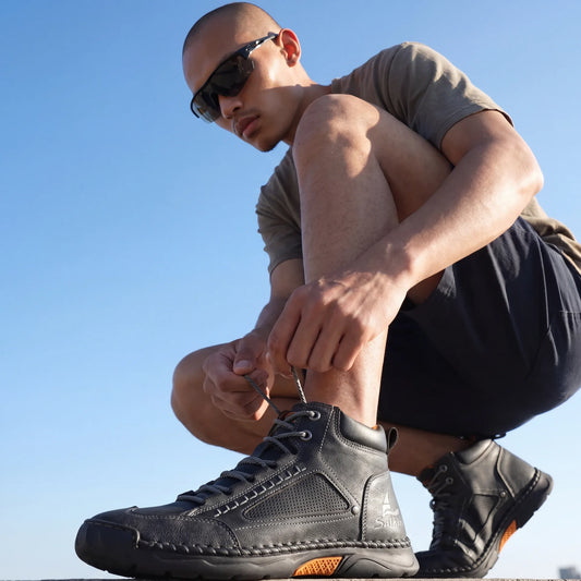 VogSalkin 2.0 - Bottes Barefoot tout-terrain à semelle vulcanisée et cuir vegan imperméable